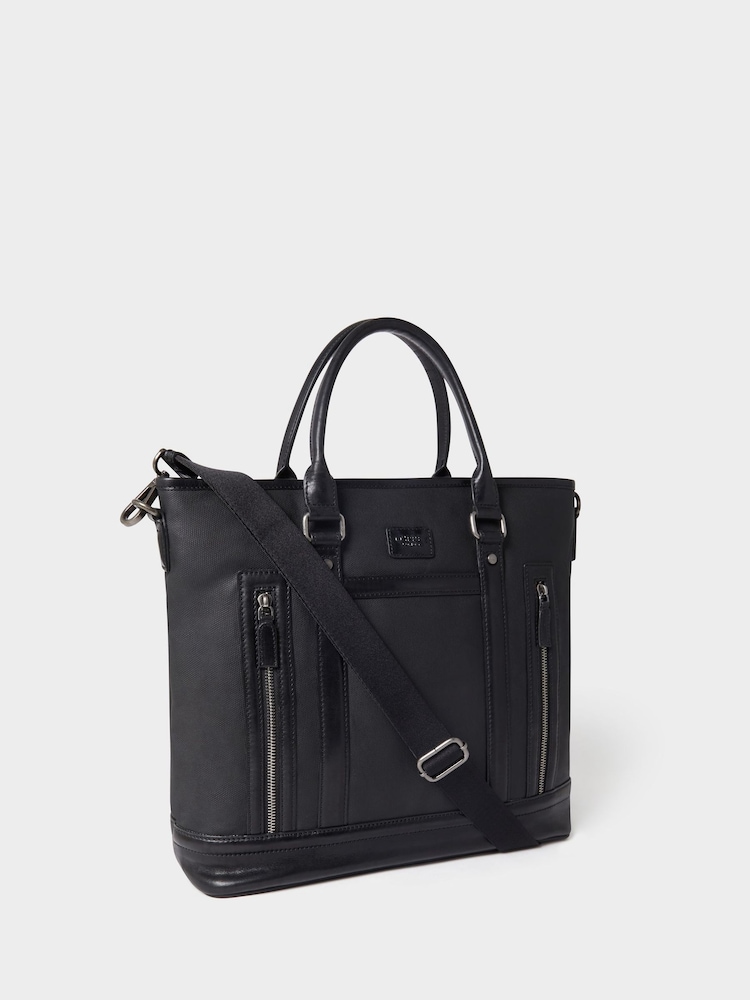 Osprey London The Frontline Large Waxed Canvas & Leather Black Workbag - Image 2 of 6 Osprey London The Frontline Large Waxed Canvas & Leather Black Workbag - Image 2 of 6