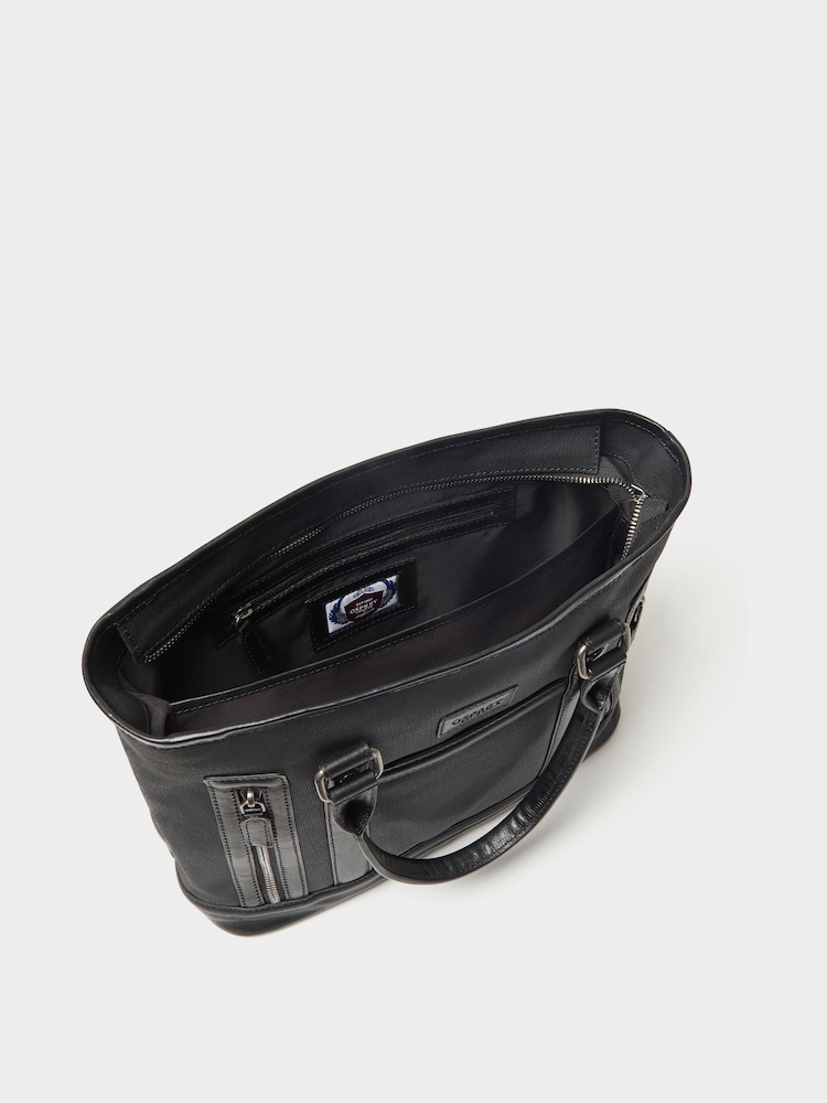 Osprey London The Frontline Small Waxed Canvas & Leather Black Workbag - Image 5 of 5 Osprey London The Frontline Small Waxed Canvas & Leather Black Workbag - Image 5 of 5