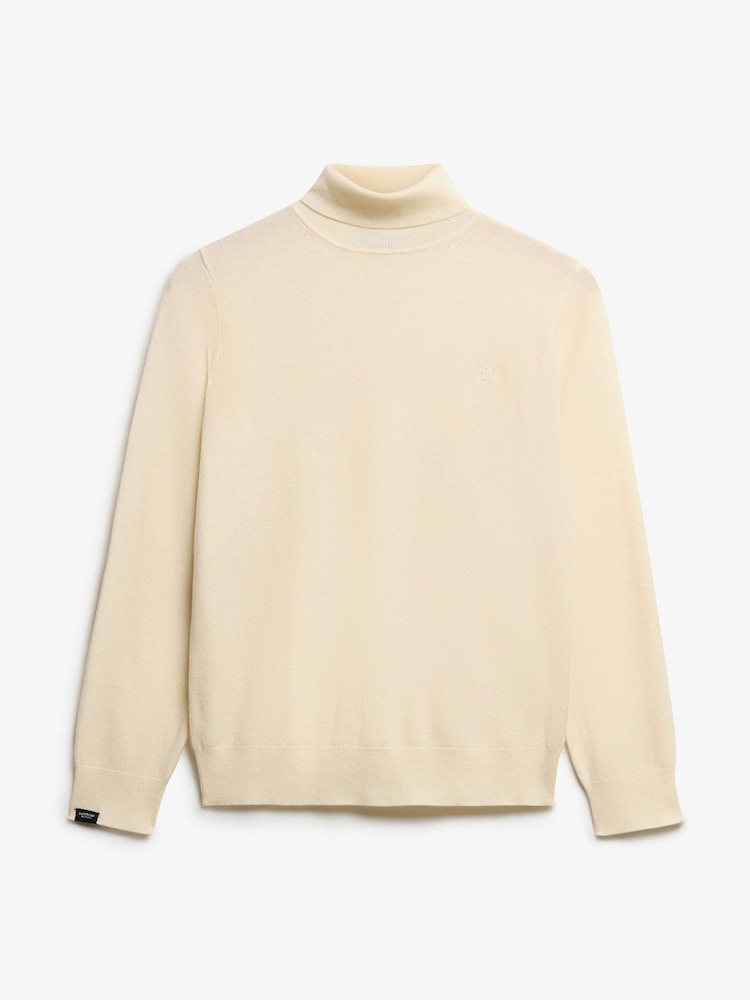 Superdry Cream Classic Turtle Neck Jumper - Image 6 of 6 Superdry Cream Classic Turtle Neck Jumper - Image 6 of 6