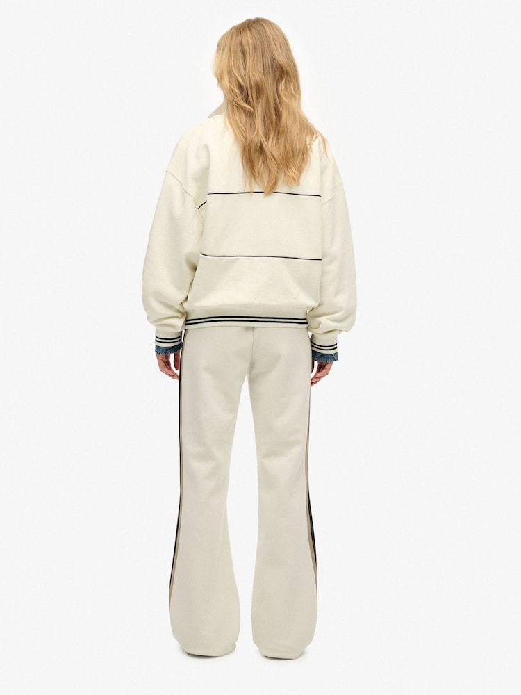 Superdry White Studios Stripe Straight Joggers - Image 2 of 8 Superdry White Studios Stripe Straight Joggers - Image 2 of 8