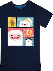 Brands In Blue Christmas Joy Collage Pyjamas - Image 3 of 3