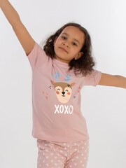 Brands In Pink Christmas Cute Reindeer XOXO Pyjamas - Image 1 of 4