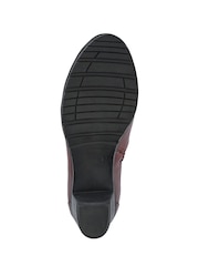 Rojo - Pavers Leather Block Heeled Lace-Up Boots - Imagen 5 de 5