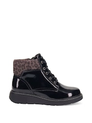 Pavers Black Wide-Fit Patent Ankle Boots - Image 1 of 5