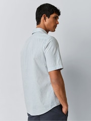 BOSS Blue Rash Regular Fit Logo Short Sleeve Shirt - Image 3 of 5