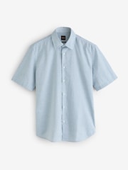BOSS Blue Rash Regular Fit Logo Short Sleeve Shirt - Image 5 of 5