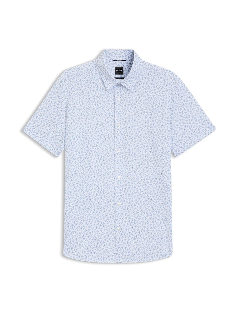 BOSS Blue Roan Logo Shirt - Image 1 of 1 BOSS Blue Roan Logo Shirt - Image 1 of 1