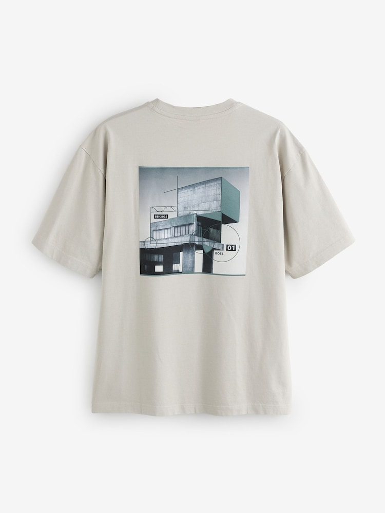 BOSS Grey Graphic T-Shirt - Image 2 of 2