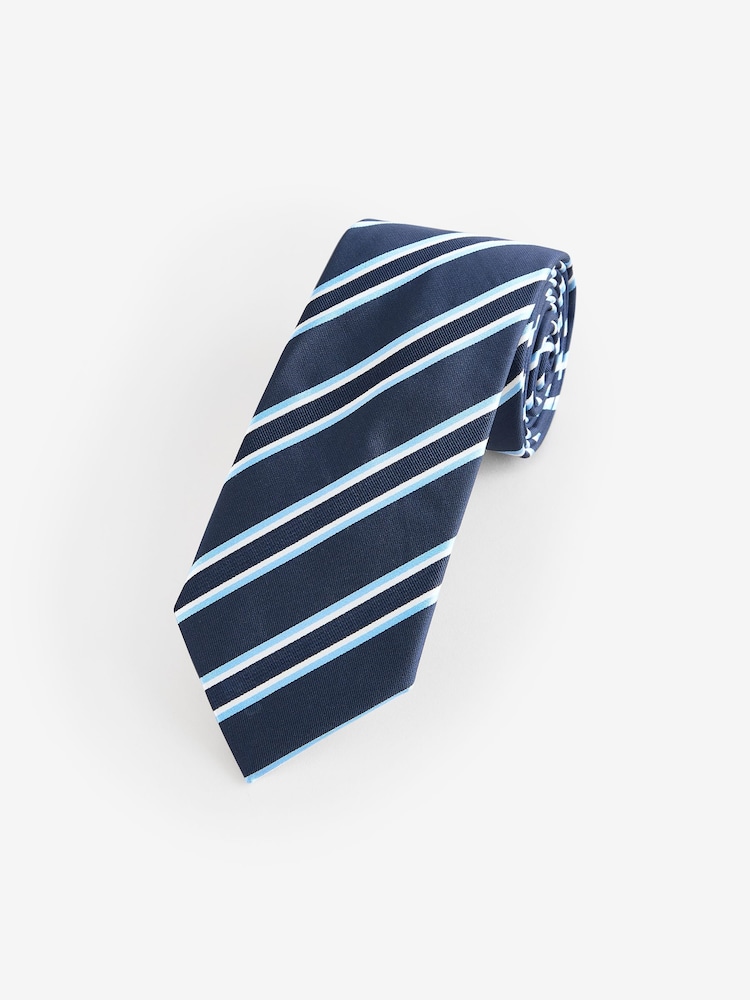 BOSS Blue 7.5cm Stripe Tie - Image 1 of 1 BOSS Blue 7.5cm Stripe Tie - Image 1 of 1