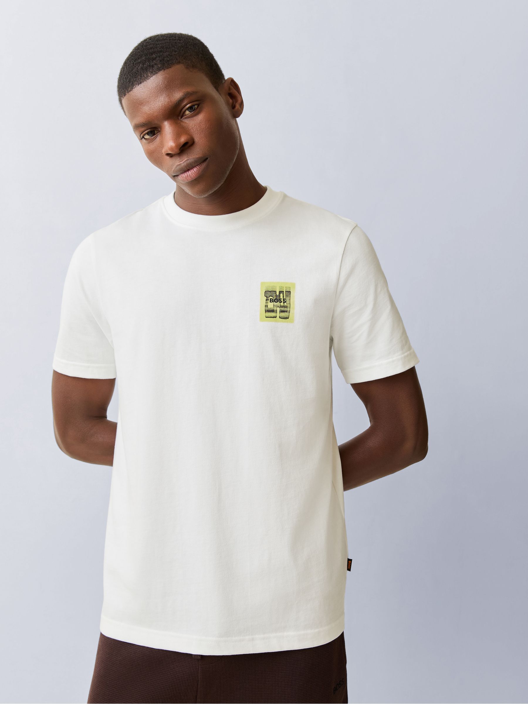 Buy BOSS White Regular Fit Back Graphic T-Shirt from Next Romania