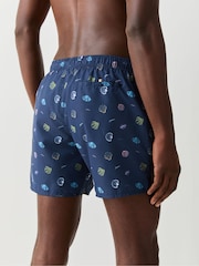 BOSS Blue Sunfish Printed Logo Swim Shorts - Image 3 of 5