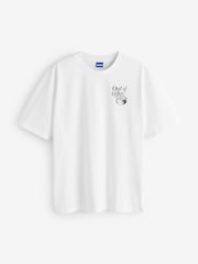 HUGO White Oversize Back Graphic T-Shirt - Image 1 of 2