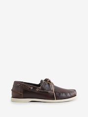 HUGO Brown Darcy Leather Boat Shoes - Image 1 of 1