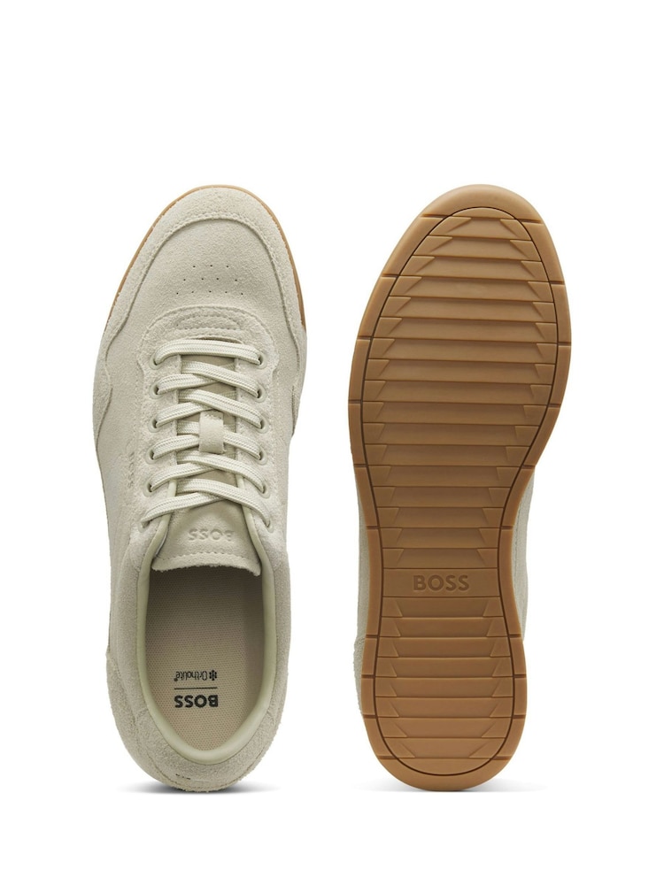 BOSS Cream Nitan Logo Trainers - Image 2 of 2
