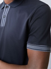 BOSS Navy Parlay Tipped Polo Shirt - Image 4 of 6