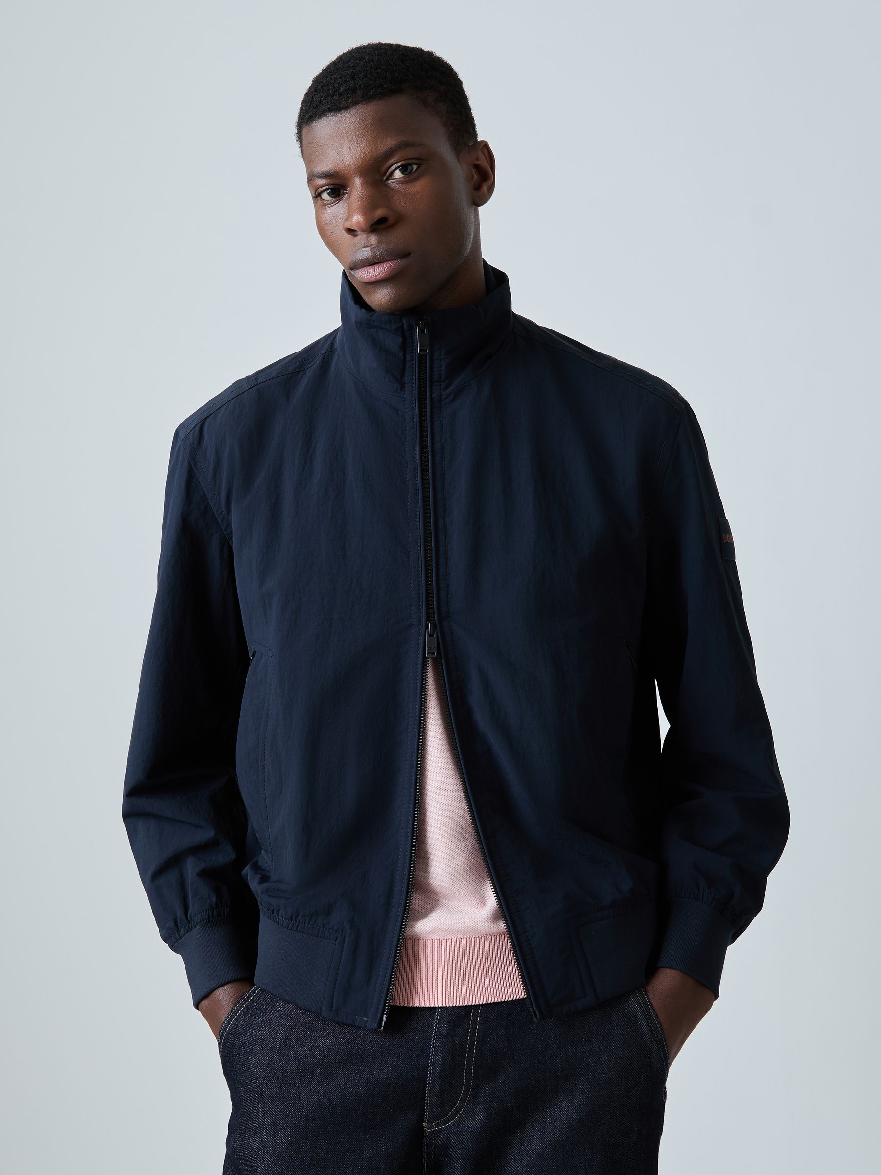 Buy BOSS Blue Opens Zip Through Logo Jacket from Next USA