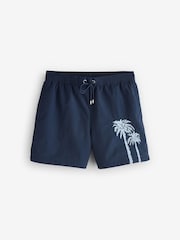 BOSS Blue Palm Logo Swim Shorts - Image 6 of 6