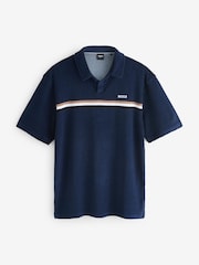 BOSS Blue Iconic Towelling Logo Polo Shirt - Image 5 of 5