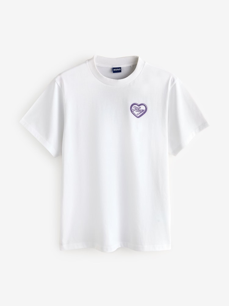 HUGO White Vintage Heart Graphic T-Shirt - Image 1 of 1 HUGO White Vintage Heart Graphic T-Shirt - Image 1 of 1