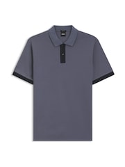 Asul na Langit - BOSS Parlay Tipped Polo Shirt - Larawan 5 ng 5