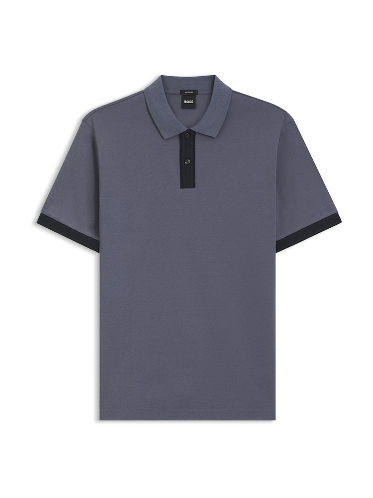 Asul na Langit - BOSS Parlay Tipped Polo Shirt - Larawan 5 ng 5