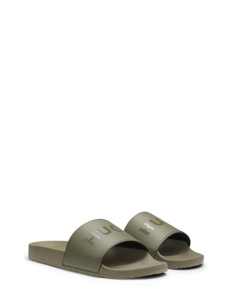 HUGO Green Timein Logo Sliders - Image 1 of 2