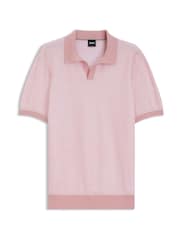 وردي - BOSS Narciso Regular Fit Trophy Neck Knitted Polo Shirt - Image 6 of 6