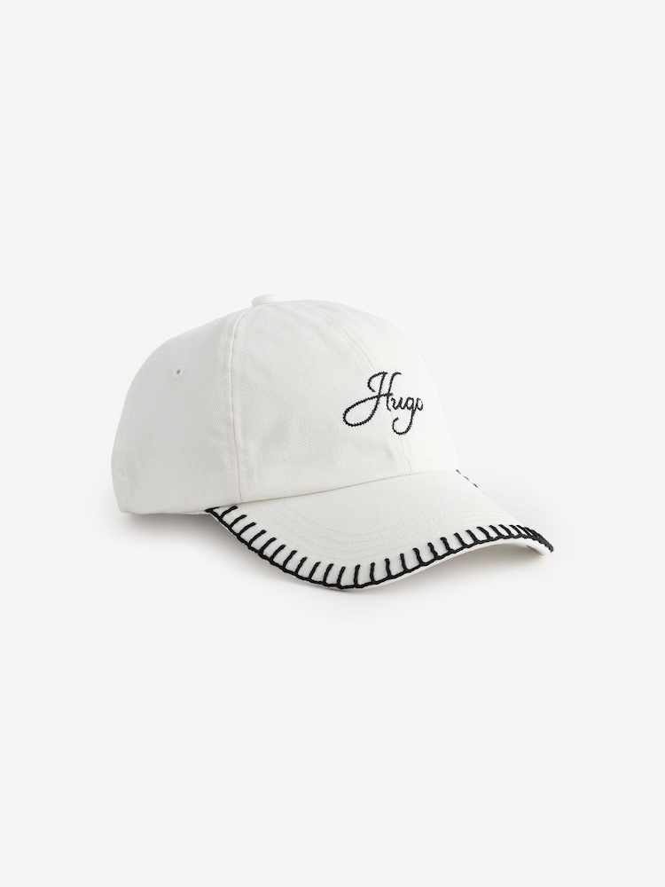 HUGO White Ally Script Logo Cap - Image 1 of 1