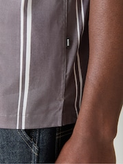 BOSS Grey Relaxed Fit Stripe Shirt - Image 4 of 6
