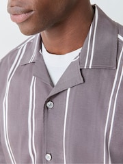 BOSS Grey Relaxed Fit Stripe Shirt - Image 5 of 6