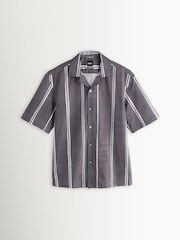 BOSS Grey Relaxed Fit Stripe Shirt - Image 6 of 6