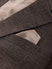 Chocolate Brown Regular Fit Textured Blazer with Wool - Image 10 of 12