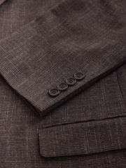 Chocolate Brown Regular Fit Textured Blazer with Wool - Image 11 of 12