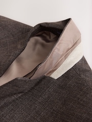 Chocolate Brown Regular Fit Textured Blazer with Wool - Image 9 of 12