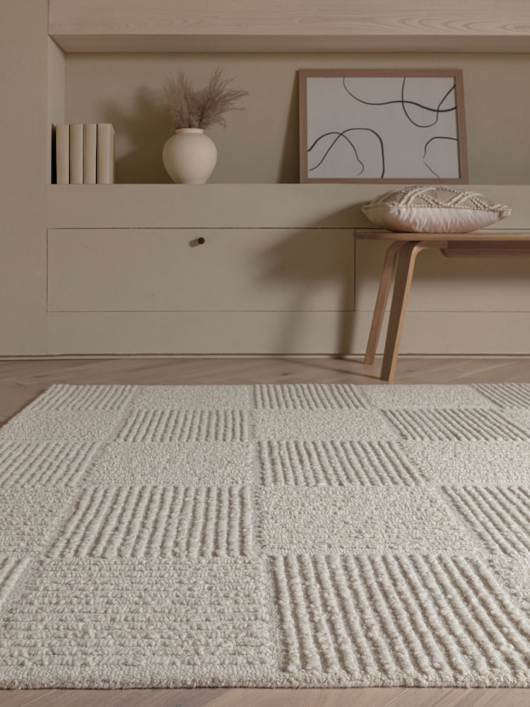 Asiatic Rugs Ivory Zennith Grid Rug - Image 1 of 6 Asiatic Rugs Ivory Zennith Grid Rug - Image 1 of 6