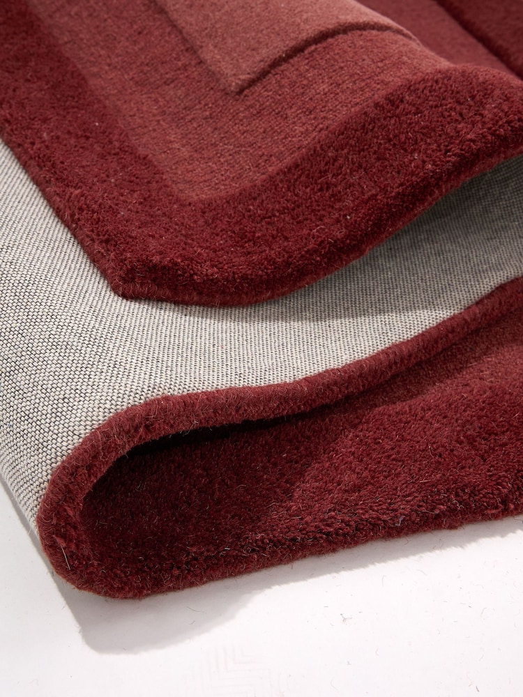 Origin Rugs Wine Red Stacked Border Rug - Image 5 of 5 Origin Rugs Wine Red Stacked Border Rug - Image 5 of 5