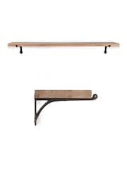 Garden Trading Natural Classic Oak Shelf & Cast Iron Bracket - Image 3 of 3