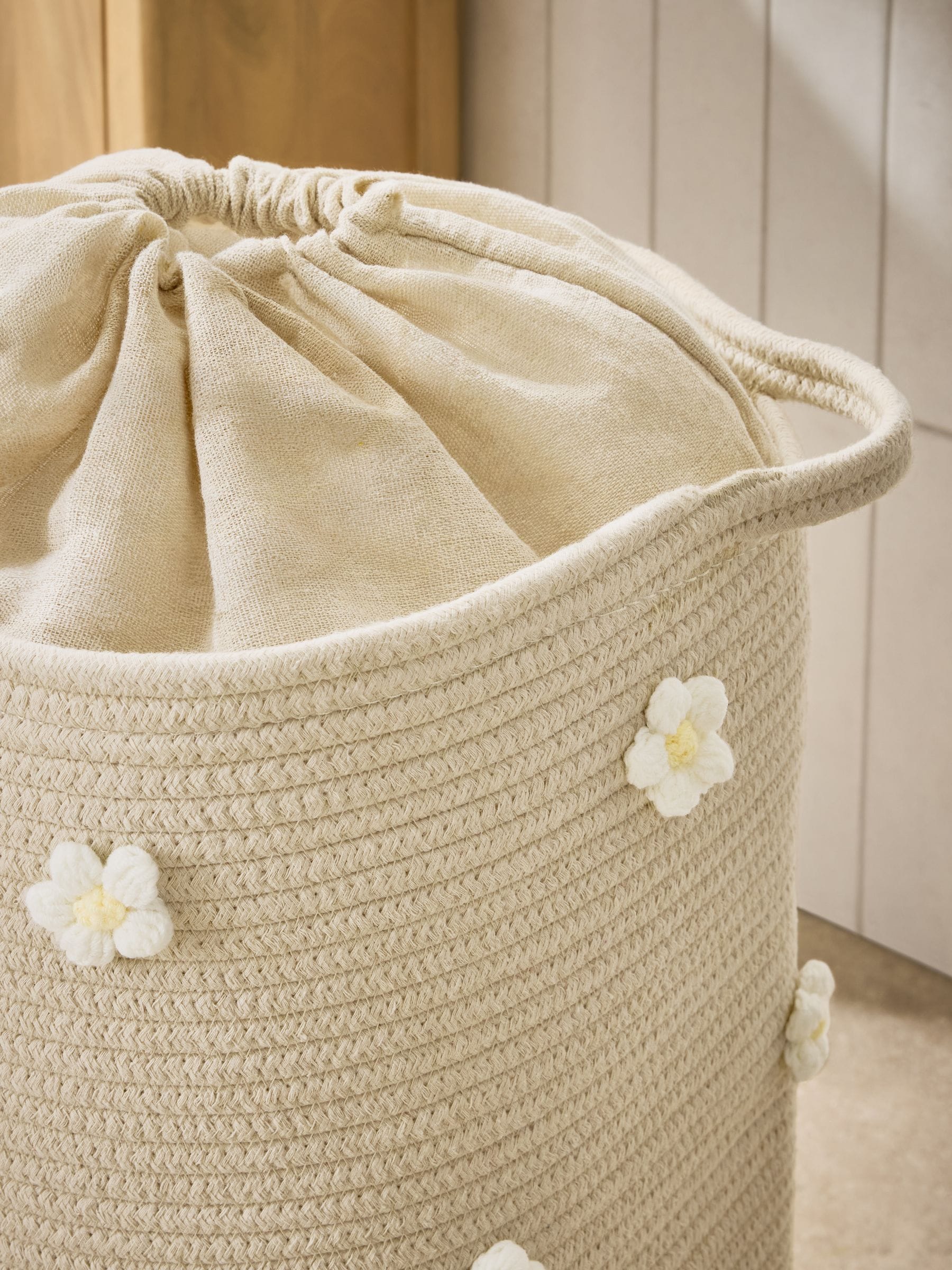 Buy Natural Daisy Bag Laundry Basket from Next USA