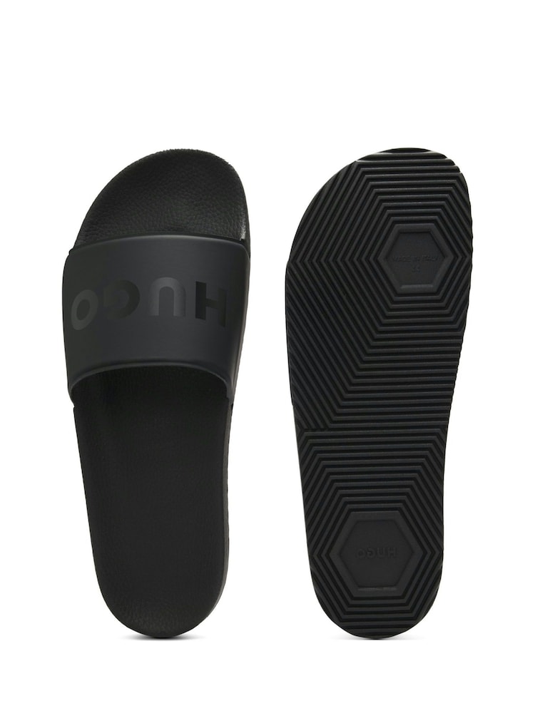 HUGO Black Timein Logo Sliders - Image 1 of 1