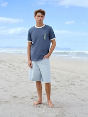 Blue Sprite Back Print Graphic Ringer T-Shirt - Image 2 of 8