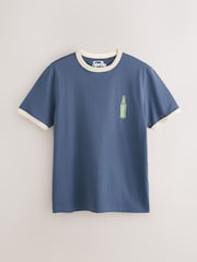 Blue Sprite Back Print Graphic Ringer T-Shirt - Image 5 of 8
