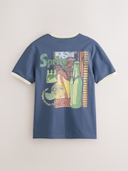 Blue Sprite Back Print Graphic Ringer T-Shirt - Image 6 of 8