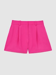 Reiss Pink Charli Tailored Shorts with Linen - Image 2 of 6
