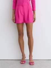 Reiss Pink Charli Tailored Shorts with Linen - Image 3 of 6
