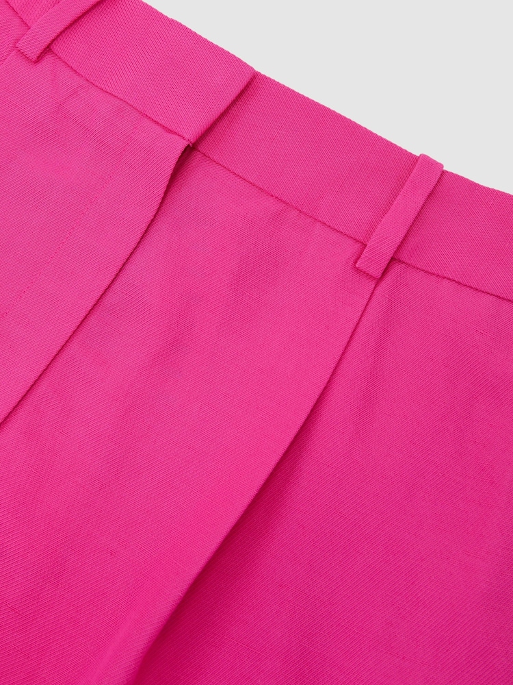 Reiss Pink Charli Tailored Shorts with Linen - Image 6 of 6
