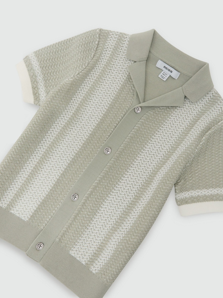 Reiss Sage/White Victor Shirt - Image 3 of 3