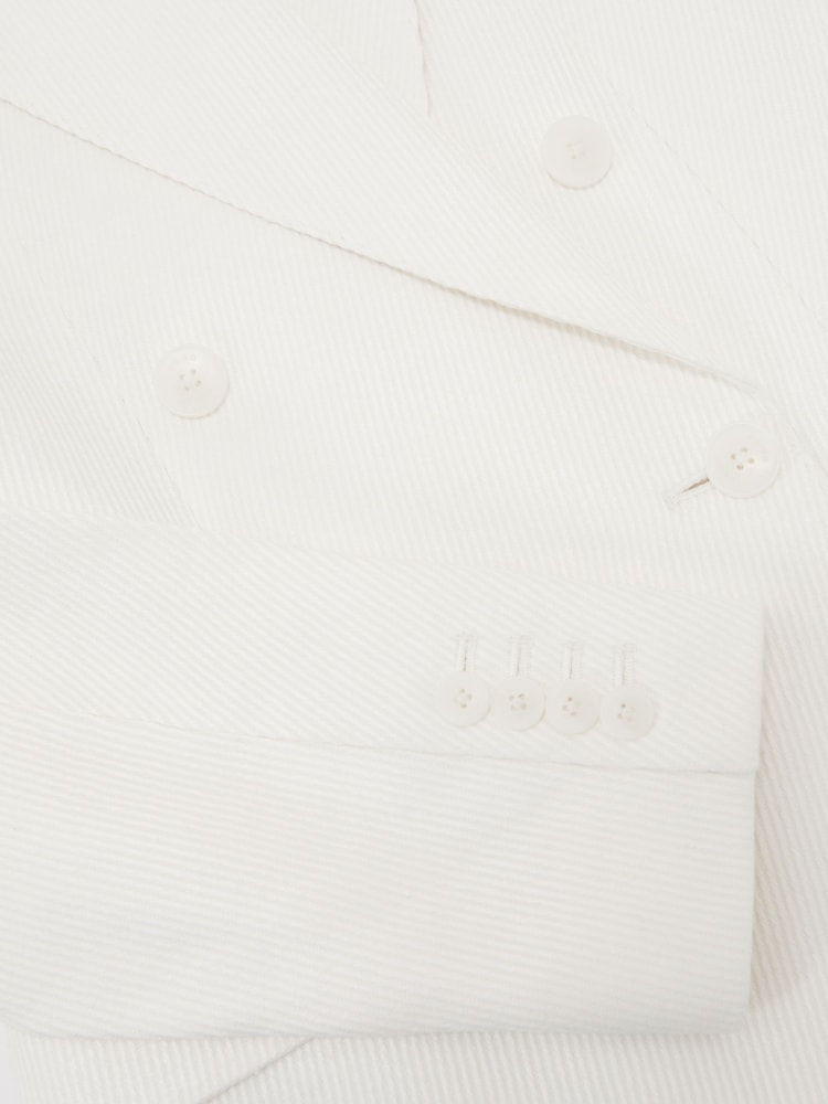 Reiss White Alyx Linen-Blend Double-Breasted Suit Jacket - Image 6 of 6