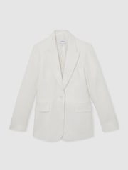 Reiss White Alyx Linen-Blend Single-Breasted Suit Jacket - Image 2 of 8