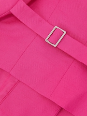 Reiss Pink Charli Button-Through Tailored Waistcoat with Linen - Image 7 of 7
