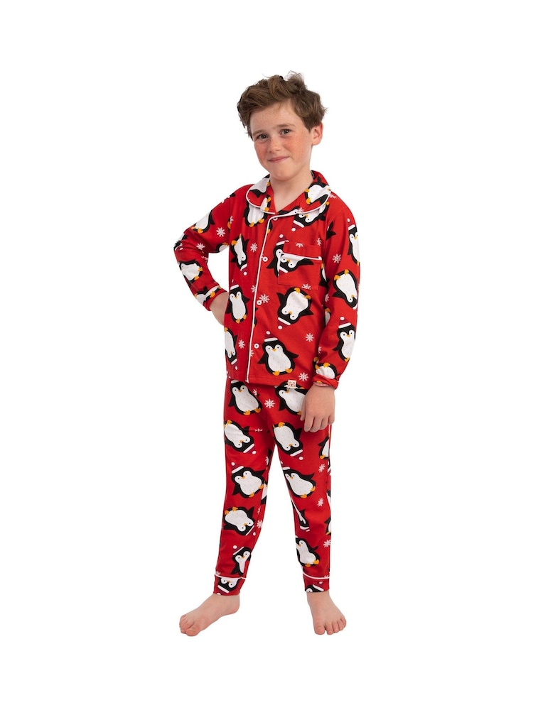 Conjunto de pijama navideño de pingüino con botones de Harry Bear - Imagen 2 de 12